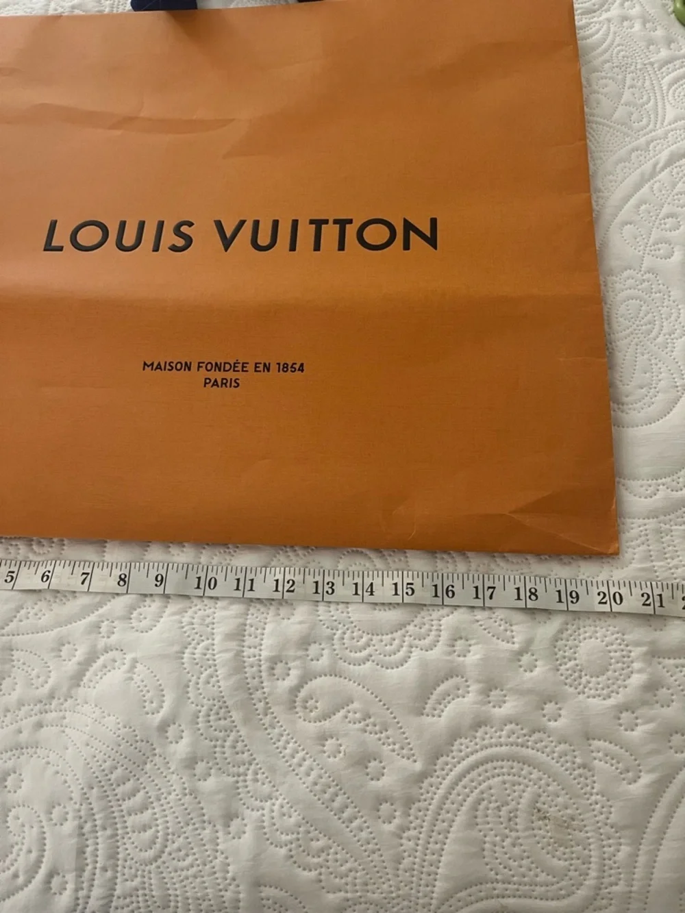 Louis Vuitton Orange Shopping Bag with Black Logo Accents